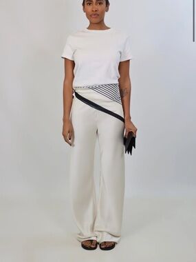 April Seven Cream Satin Pants